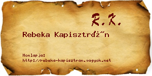 Rebeka Kapisztrán névjegykártya